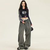 Wide-Leg Pants for Women High Street Fashion Spring and Autumn New Arrival