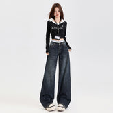 Women's Straight Jeans Female Slimming Versatile Spring New Loose Drape Wide Leg Pants