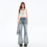 Women's Sexy Flared Pants Versatile New Fit Slimming Wide-Leg Flare Jeans