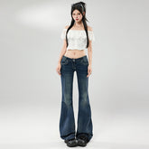 Women's Low Waist Flared Jeans New Slimming Non-clinging Hoof Bell-bottom Pants