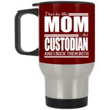 Nice Profession Black Mugs - I Have Two Titles - Mom - Custodian