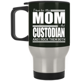 Nice Profession Black Mugs - I Have Two Titles - Mom - Custodian