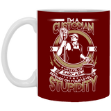 My Level Of Sarcasm Depends On Your Level Of Stupidity Custodian Mugs
