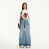 Wide Leg Jeans Women Spring New Retro High Waist Loose Straight Long Pants