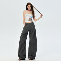 Women's Bootcut Jeans Summer New Vintage Loose Drape Wide Leg Pants