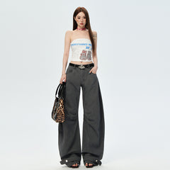 Women's Bootcut Jeans Summer New Vintage Loose Drape Wide Leg Pants