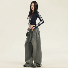 Wide-Leg Pants for Women High Street Fashion Spring and Autumn New Arrival