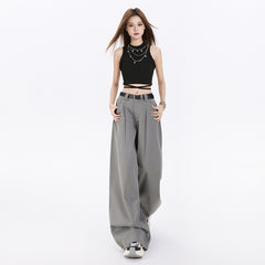 Women's Long Casual Pants Oversize Long Loose Floor-Length Trousers Unisex
