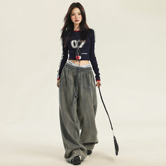 Wide-Leg Pants for Women High Street Fashion Spring and Autumn New Arrival