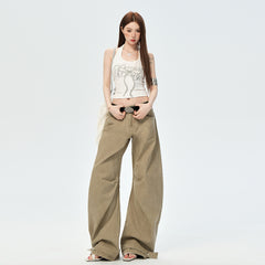 Women's Bootcut Jeans Summer New Vintage Loose Drape Wide Leg Pants