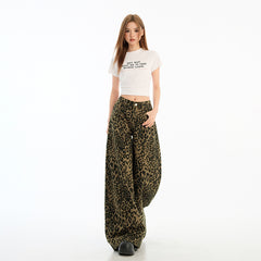Orange Silk Women's Pants Wide-Leg Casual Trousers for Spring and Summer