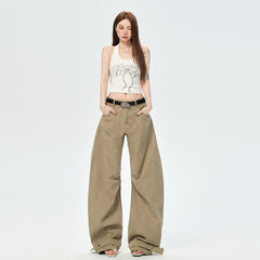 Women's Bootcut Jeans Summer New Vintage Loose Drape Wide Leg Pants