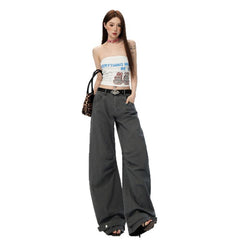 Women's Bootcut Jeans Summer New Vintage Loose Drape Wide Leg Pants