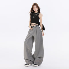 Women's Long Casual Pants Oversize Long Loose Floor-Length Trousers Unisex