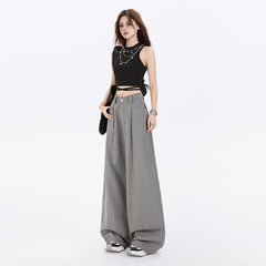 Women's Long Casual Pants Oversize Long Loose Floor-Length Trousers Unisex