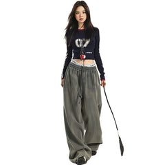 Wide-Leg Pants for Women High Street Fashion Spring and Autumn New Arrival